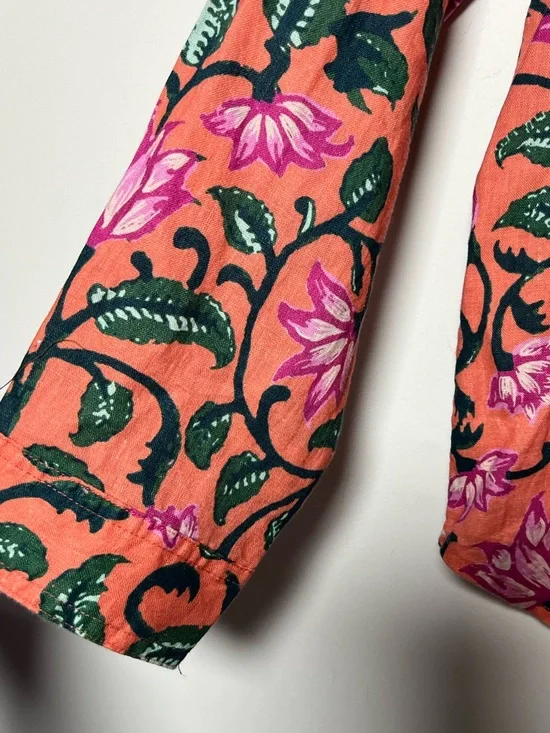 Sundance Willow 100% Linen Floral Snap Button-Down Shirt Southwestern Bohemian - Picture 7 of 12